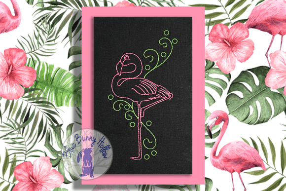 Fletcher Flamingo: A Vibrant Redwork Gem