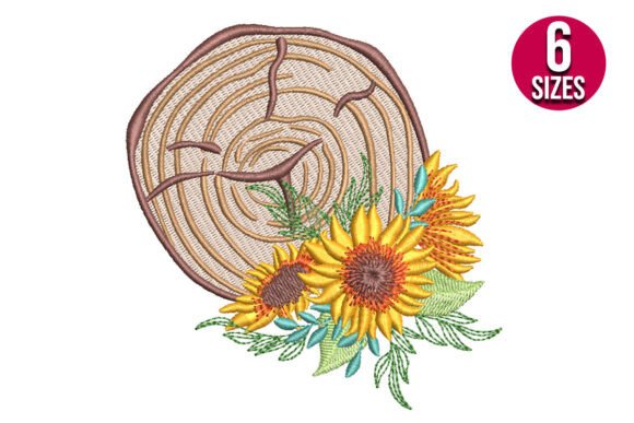 Floral Tree Trunk with Sunflowers
