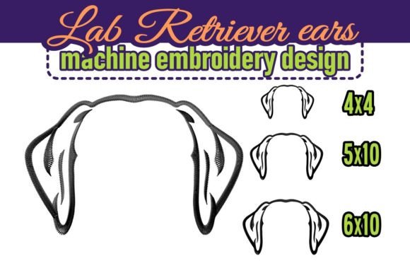 Labrador Retriever Dog Ears Embroidery