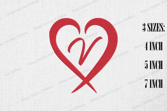 Letter V with Heart Valentine’s Day