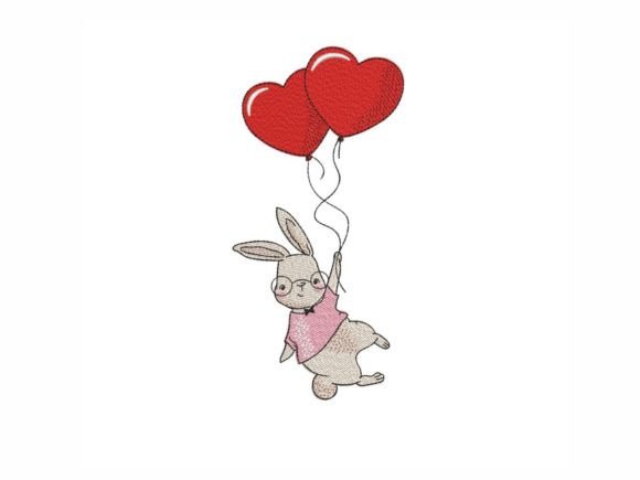 Valentine’s Day Bunny Embroidery Design